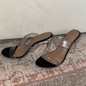 Clear Strap Heeled Sandals